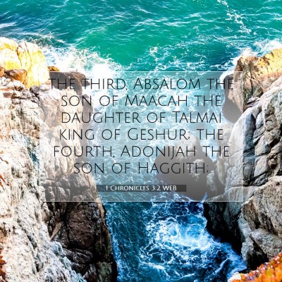 Picture 07 - 1 Chronicles 3:2 WEB - the third, Absalom the son of Maacah the daughter - Bible Verse Picture