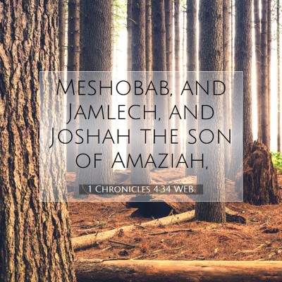 Picture 07 - 1 Chronicles 4:34 WEB - Meshobab, and Jamlech, and Joshah the son of - Bible Verse Picture
