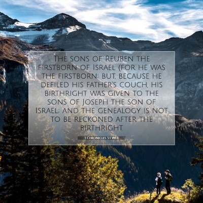 Picture 07 - 1 Chronicles 5:1 WEB - The sons of Reuben the firstborn of Israel (for - Bible Verse Picture