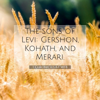 Picture 07 - 1 Chronicles 6:1 WEB - The sons of Levi: Gershon, Kohath, and - Bible Verse Picture
