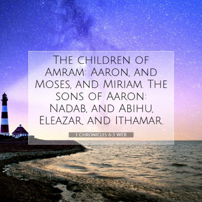 Picture 07 - 1 Chronicles 6:3 WEB - The children of Amram: Aaron, and Moses, and - Bible Verse Picture