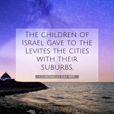 Picture 07 - 1 Chronicles 6:64 WEB - The children of Israel gave to the Levites the - Bible Verse Picture
