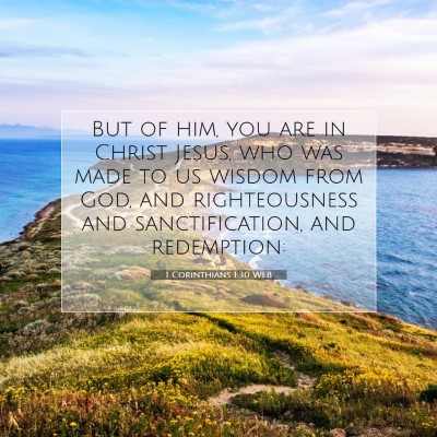 Picture 07 - 1 Corinthians 1:30 WEB - But of him, you are in Christ Jesus, who was made - Bible Verse Picture