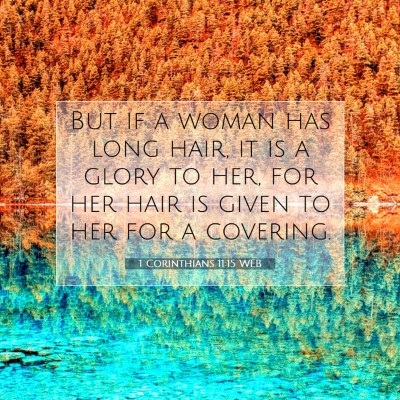 Picture 07 - 1 Corinthians 11:15 WEB - But if a woman has long hair, it is a glory to - Bible Verse Picture