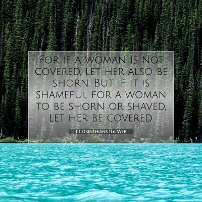 Picture 07 - 1 Corinthians 11:6 WEB - For if a woman is not covered, let her also be - Bible Verse Picture