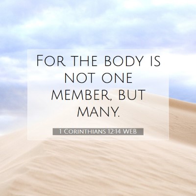 Picture 07 - 1 Corinthians 12:14 WEB - For the body is not one member, but - Bible Verse Picture