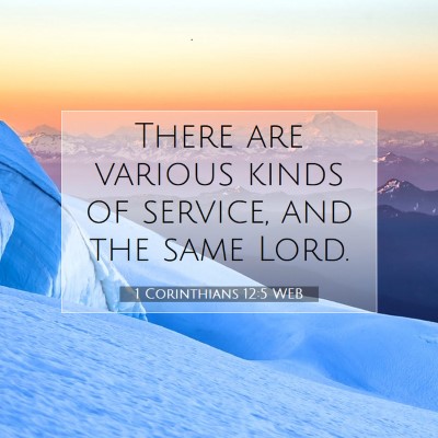 Picture 07 - 1 Corinthians 12:5 WEB - There are various kinds of service, and the same - Bible Verse Picture
