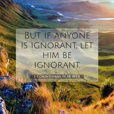 Picture 07 - 1 Corinthians 14:38 WEB - But if anyone is ignorant, let him be - Bible Verse Picture