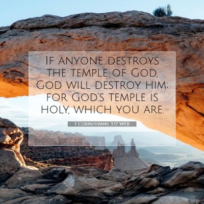 Picture 07 - 1 Corinthians 3:17 WEB - If anyone destroys the temple of God, God will - Bible Verse Picture
