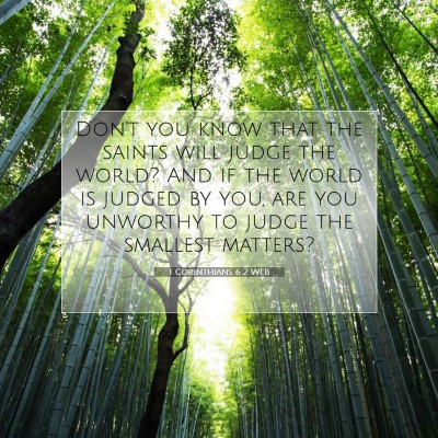 Picture 07 - 1 Corinthians 6:2 WEB - Don't you know that the saints will judge the - Bible Verse Picture