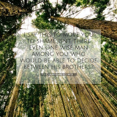 Picture 07 - 1 Corinthians 6:5 WEB - I say this to move you to shame. Isn't there even - Bible Verse Picture