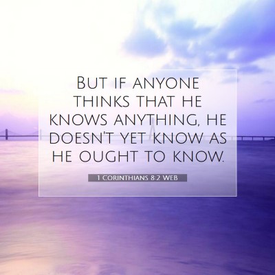 Picture 07 - 1 Corinthians 8:2 WEB - But if anyone thinks that he knows anything, he - Bible Verse Picture