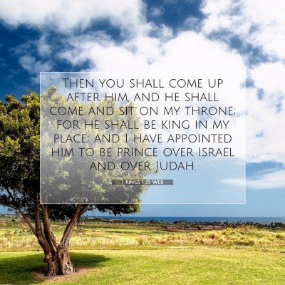 Picture 07 - 1 Kings 1:35 WEB - Then you shall come up after him, and he shall - Bible Verse Picture