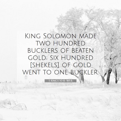 Picture 07 - 1 Kings 10:16 WEB - King Solomon made two hundred bucklers of beaten - Bible Verse Picture