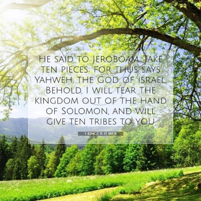 Picture 07 - 1 Kings 11:31 WEB - He said to Jeroboam, Take ten pieces; for thus - Bible Verse Picture