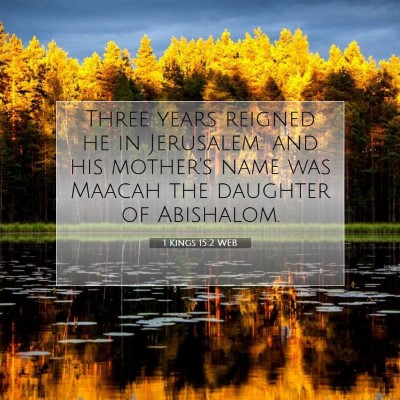 Picture 07 - 1 Kings 15:2 WEB - Three years reigned he in Jerusalem: and his - Bible Verse Picture