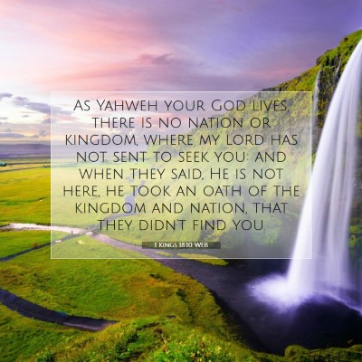 Picture 07 - 1 Kings 18:10 WEB - As Yahweh your God lives, there is no nation or - Bible Verse Picture