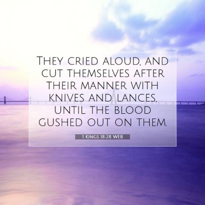 Picture 07 - 1 Kings 18:28 WEB - They cried aloud, and cut themselves after their - Bible Verse Picture