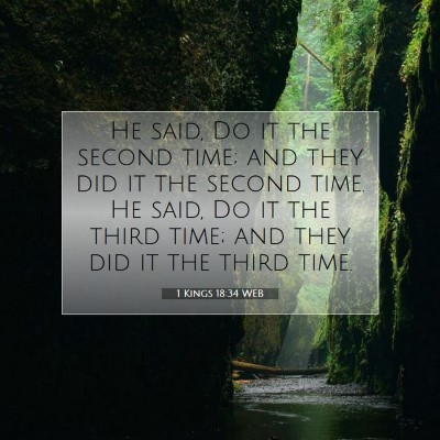 Picture 07 - 1 Kings 18:34 WEB - He said, Do it the second time; and they did it - Bible Verse Picture