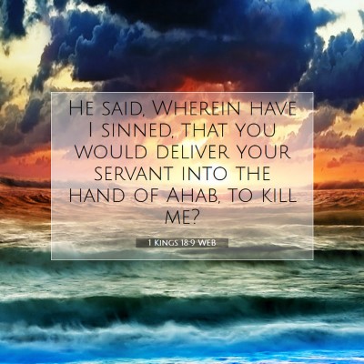 Picture 07 - 1 Kings 18:9 WEB - He said, Wherein have I sinned, that you would - Bible Verse Picture