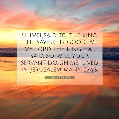 Picture 07 - 1 Kings 2:38 WEB - Shimei said to the king, The saying is good: as - Bible Verse Picture