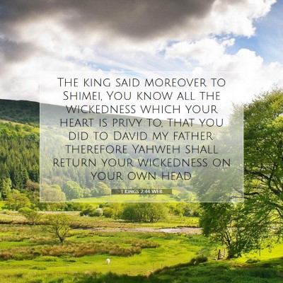 Picture 07 - 1 Kings 2:44 WEB - The king said moreover to Shimei, You know all - Bible Verse Picture