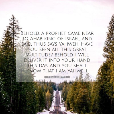 Picture 07 - 1 Kings 20:13 WEB - Behold, a prophet came near to Ahab king of - Bible Verse Picture