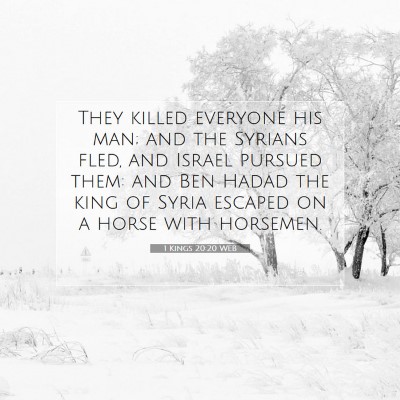 Picture 07 - 1 Kings 20:20 WEB - They killed everyone his man; and the Syrians - Bible Verse Picture