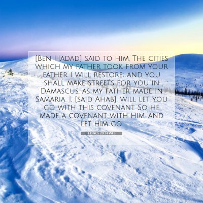 Picture 07 - 1 Kings 20:34 WEB - [Ben Hadad] said to him, The cities which my - Bible Verse Picture