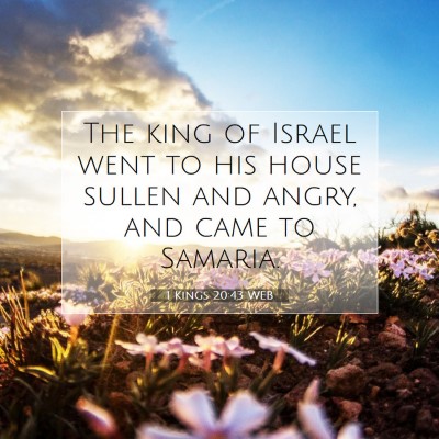Picture 07 - 1 Kings 20:43 WEB - The king of Israel went to his house sullen and - Bible Verse Picture