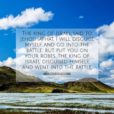 Picture 07 - 1 Kings 22:30 WEB - The king of Israel said to Jehoshaphat, I will - Bible Verse Picture