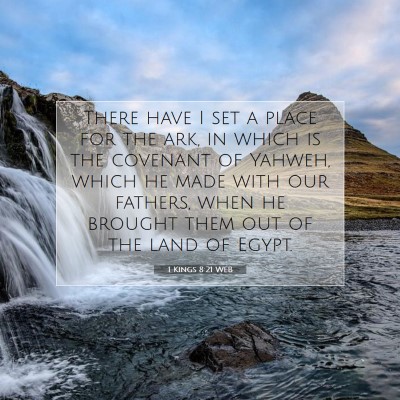 Picture 07 - 1 Kings 8:21 WEB - There have I set a place for the ark, in which is - Bible Verse Picture