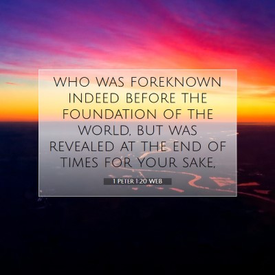 Picture 07 - 1 Peter 1:20 WEB - who was foreknown indeed before the foundation of - Bible Verse Picture