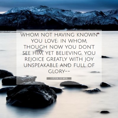 Picture 07 - 1 Peter 1:8 WEB - whom not having known you love; in whom, though - Bible Verse Picture