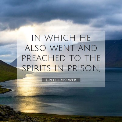 Picture 07 - 1 Peter 3:19 WEB - in which he also went and preached to the spirits - Bible Verse Picture