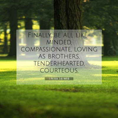 Picture 07 - 1 Peter 3:8 WEB - Finally, be all like-minded, compassionate, - Bible Verse Picture