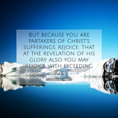 Picture 07 - 1 Peter 4:13 WEB - But because you are partakers of Christ's - Bible Verse Picture