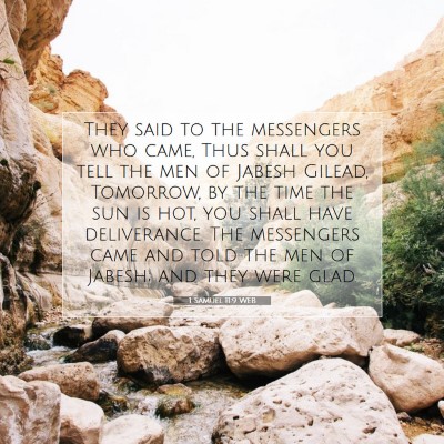 Picture 07 - 1 Samuel 11:9 WEB - They said to the messengers who came, Thus shall - Bible Verse Picture