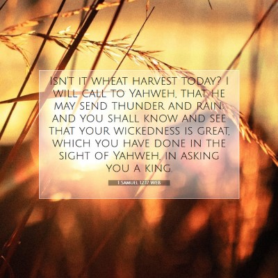 Picture 07 - 1 Samuel 12:17 WEB - Isn't it wheat harvest today? I will call to - Bible Verse Picture