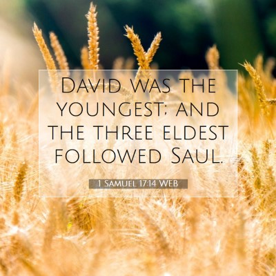 Picture 07 - 1 Samuel 17:14 WEB - David was the youngest; and the three eldest - Bible Verse Picture