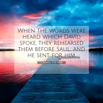 Picture 07 - 1 Samuel 17:31 WEB - When the words were heard which David spoke, they - Bible Verse Picture