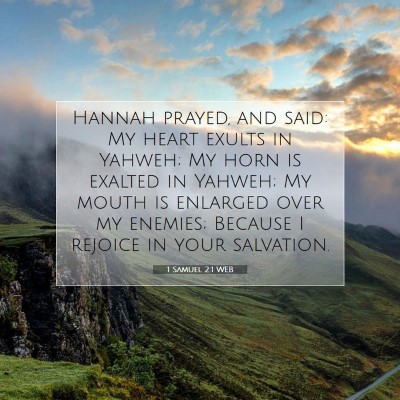 Picture 07 - 1 Samuel 2:1 WEB - Hannah prayed, and said: My heart exults in - Bible Verse Picture