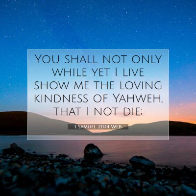 Picture 07 - 1 Samuel 20:14 WEB - You shall not only while yet I live show me the - Bible Verse Picture