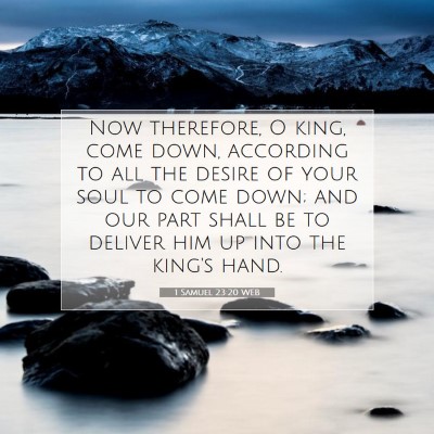 Picture 07 - 1 Samuel 23:20 WEB - Now therefore, O king, come down, according to - Bible Verse Picture