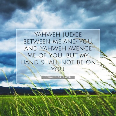 Picture 07 - 1 Samuel 24:12 WEB - Yahweh judge between me and you, and Yahweh - Bible Verse Picture