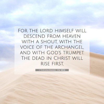 Picture 07 - 1 Thessalonians 4:16 WEB - For the Lord himself will descend from heaven - Bible Verse Picture