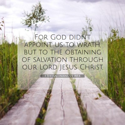 Picture 07 - 1 Thessalonians 5:9 WEB - For God didn't appoint us to wrath, but to the - Bible Verse Picture