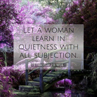 Picture 07 - 1 Timothy 2:11 WEB - Let a woman learn in quietness with all - Bible Verse Picture