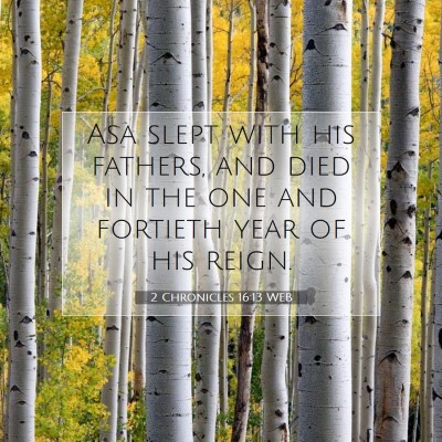 Picture 07 - 2 Chronicles 16:13 WEB - Asa slept with his fathers, and died in the one - Bible Verse Picture