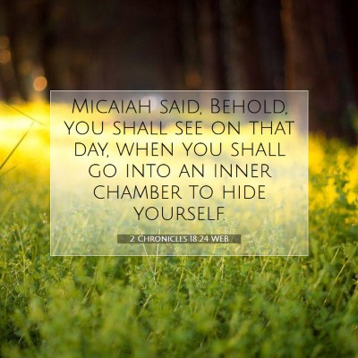 Picture 07 - 2 Chronicles 18:24 WEB - Micaiah said, Behold, you shall see on that day, - Bible Verse Picture